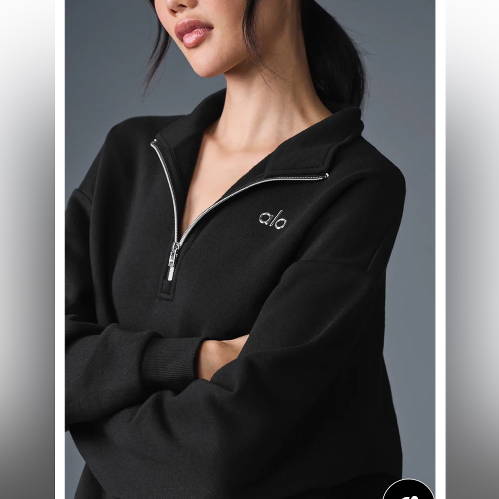 ALO Yoga Black Quarter-Zip Sweatshirt